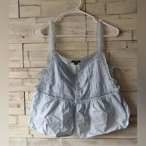 Wild Fable size medium light blue tank top lace crochet